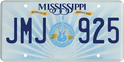 MS license plate JMJ925
