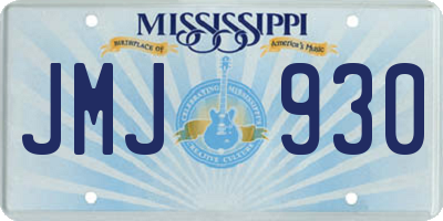 MS license plate JMJ930
