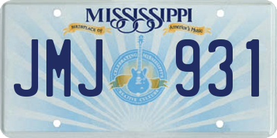MS license plate JMJ931