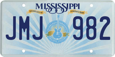 MS license plate JMJ982