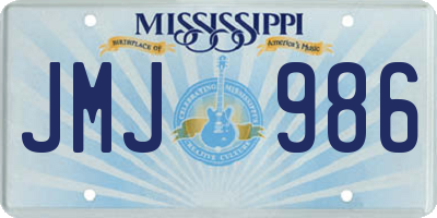 MS license plate JMJ986