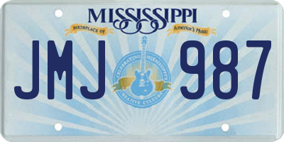 MS license plate JMJ987