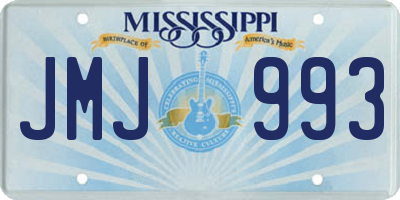 MS license plate JMJ993