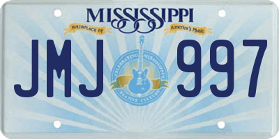 MS license plate JMJ997