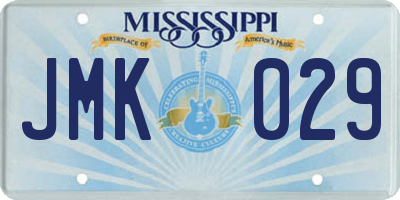 MS license plate JMK029