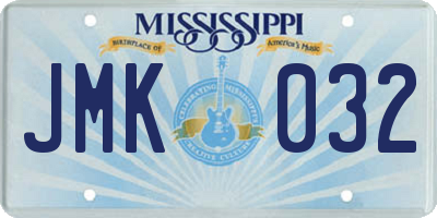 MS license plate JMK032