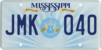 MS license plate JMK040