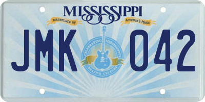 MS license plate JMK042
