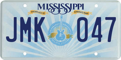 MS license plate JMK047