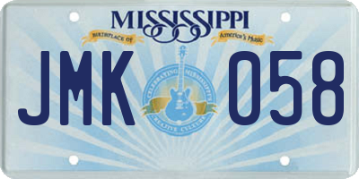 MS license plate JMK058