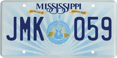 MS license plate JMK059
