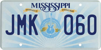 MS license plate JMK060