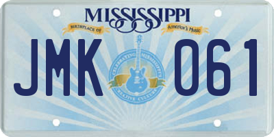 MS license plate JMK061