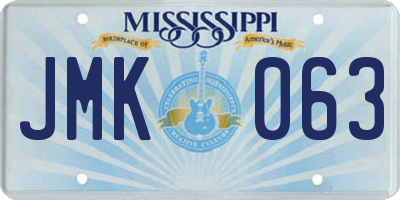 MS license plate JMK063
