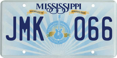 MS license plate JMK066