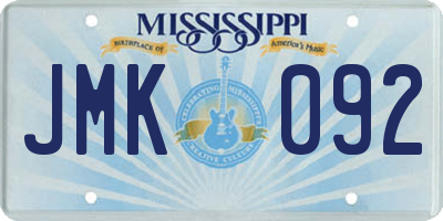 MS license plate JMK092