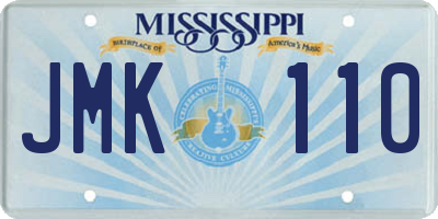 MS license plate JMK110