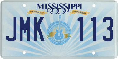MS license plate JMK113