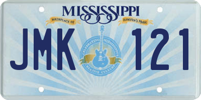 MS license plate JMK121