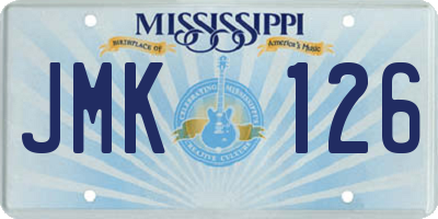 MS license plate JMK126
