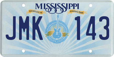 MS license plate JMK143