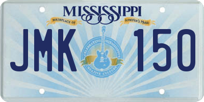 MS license plate JMK150