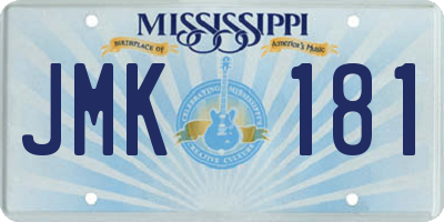 MS license plate JMK181