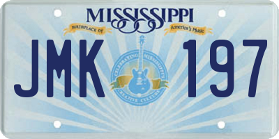 MS license plate JMK197