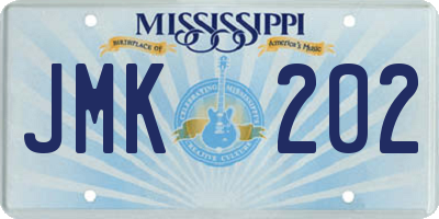 MS license plate JMK202