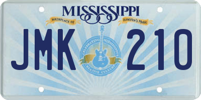 MS license plate JMK210