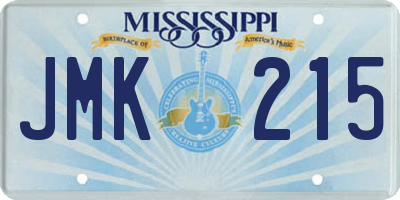 MS license plate JMK215