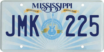 MS license plate JMK225