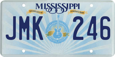 MS license plate JMK246