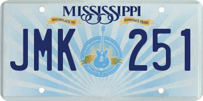 MS license plate JMK251