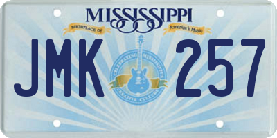 MS license plate JMK257