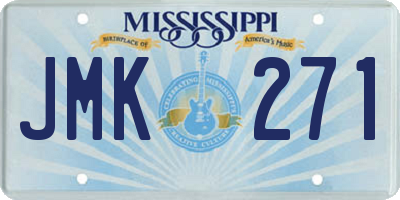 MS license plate JMK271