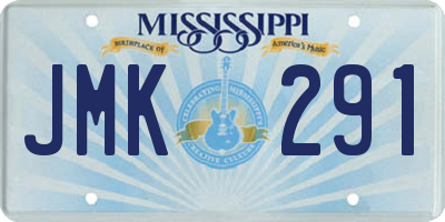 MS license plate JMK291