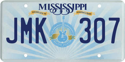 MS license plate JMK307