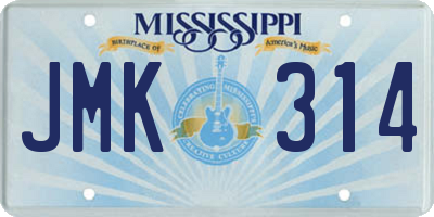 MS license plate JMK314