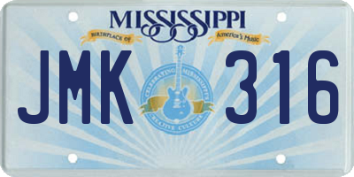 MS license plate JMK316
