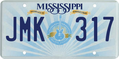 MS license plate JMK317