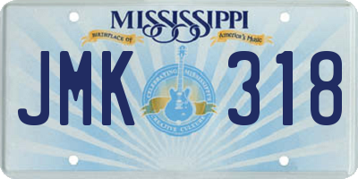MS license plate JMK318