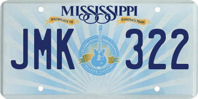 MS license plate JMK322