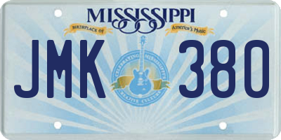 MS license plate JMK380