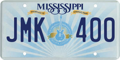MS license plate JMK400