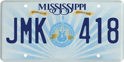 MS license plate JMK418