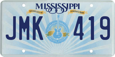 MS license plate JMK419