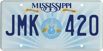 MS license plate JMK420