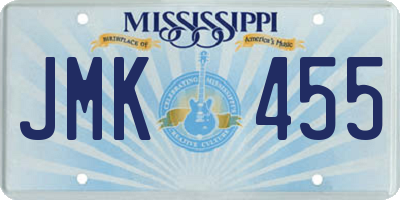 MS license plate JMK455