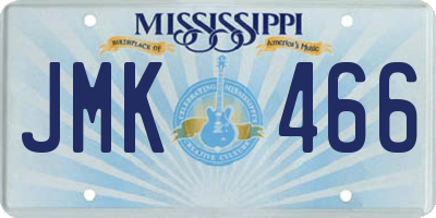 MS license plate JMK466